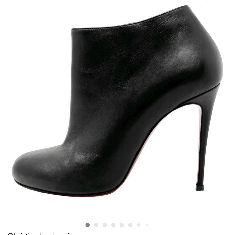 Christian Louboutin Bellissima 100 Black Leather Ankle Boots – Size 39